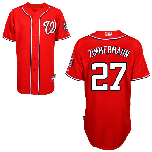 Jordan Zimmermann #27 Youth Baseball Jersey-Washington Nationals Authentic Alternate 1 Red Cool Base MLB Jersey